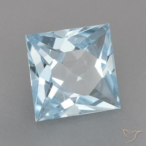 2.89캐럿 천연 스위스 블루 토파즈, 스퀘어, 8×7.8 mm, VVS-VS