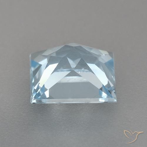 2.89캐럿 천연 스위스 블루 토파즈, 스퀘어, 8×7.8 mm, VVS-VS