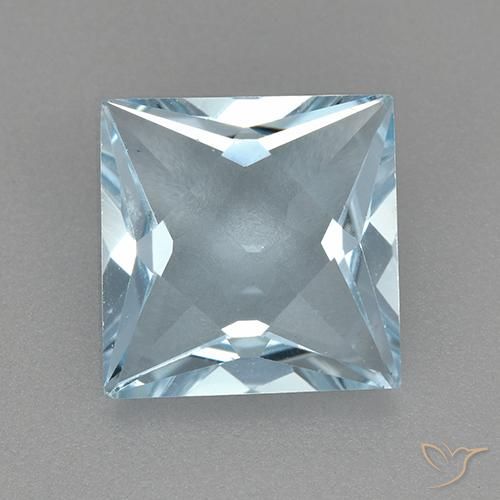2.79ct 자연스러운 하늘색 황옥, 정사각형, VVS