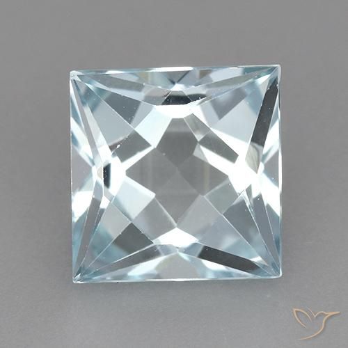 3.15ct 자연스러운 하늘색 황옥, 정사각형, VVS