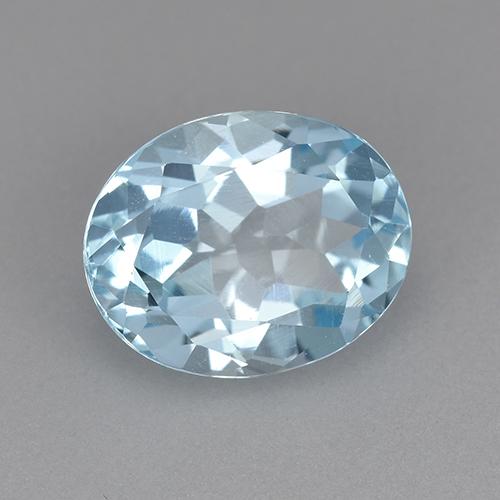 3.19캐럿 천연 스카이 블루 토파즈, 타원형 컷, 10.1×8 mm, VVS