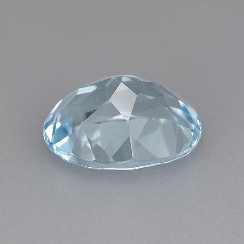 3.19캐럿 천연 스카이 블루 토파즈, 타원형 컷, 10.1×8 mm, VVS