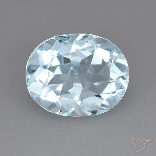 3.65ct 자연스러운 하늘색 황옥, 타원형, VVS