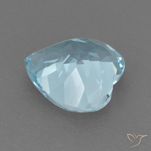 3.98캐럿 천연 하늘색 황옥, 마음, VVS-VS