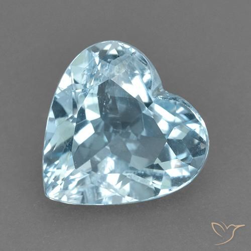 4.47ct 자연스러운 하늘색 황옥, 마음, VVS-VS