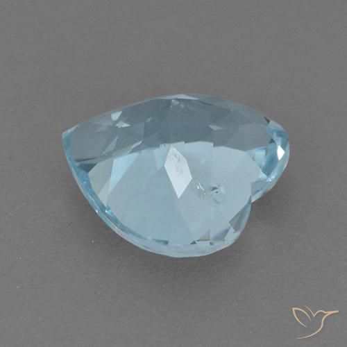 4.47캐럿 천연 스카이 블루 토파즈, 하트 모양, 10.3×10.1 mm, VVS-VS