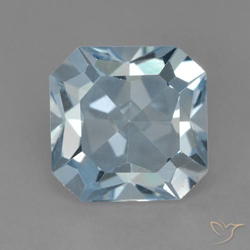 3.06ct 자연스러운 하늘색 황옥, 에메랄드 컷, VVS-VS