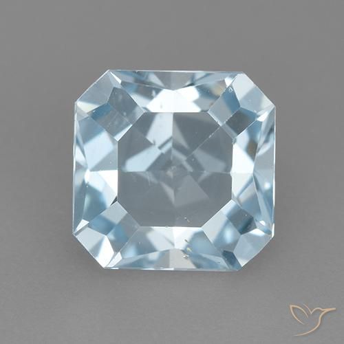 3.09ct 자연스러운 하늘색 황옥, 에메랄드 컷, VVS-VS