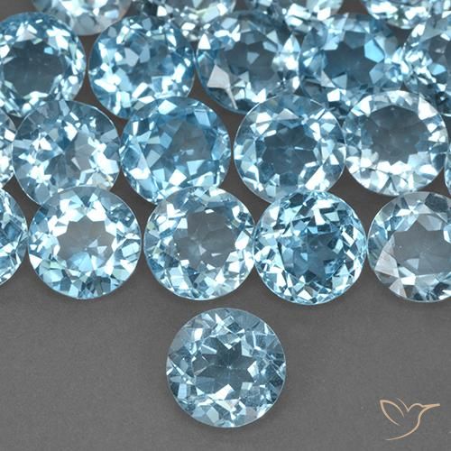 2.38ct 자연스러운 하늘색 황옥, 둥근, VS