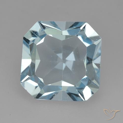 4.18ct 자연스러운 하늘색 황옥, 에메랄드 컷, VVS-VS