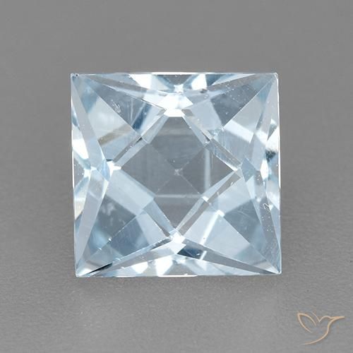 2.01ct 자연스러운 하늘색 황옥, 정사각형, VVS-VS