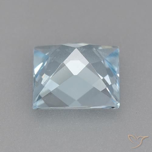 1.99캐럿 천연 하늘색 황옥, 정사각형, VVS