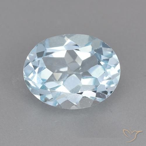 2.46ct 자연스러운 하늘색 황옥, 타원형, VVS-VS