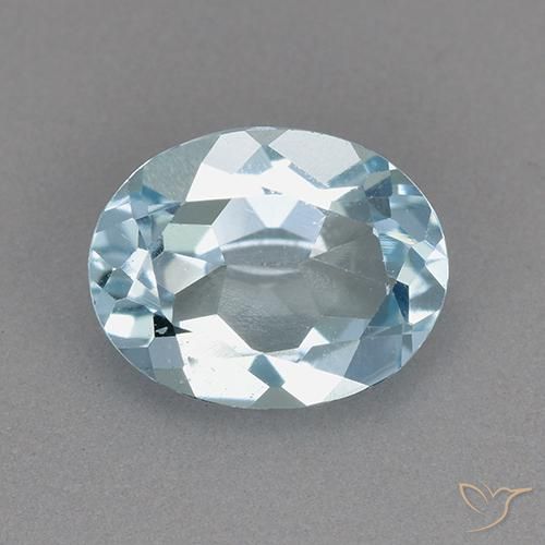 2.11ct 자연스러운 하늘색 황옥, 타원형, VVS-VS