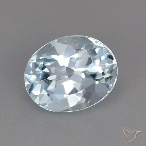 2.40ct 자연스러운 하늘색 황옥, 타원형, VVS-VS