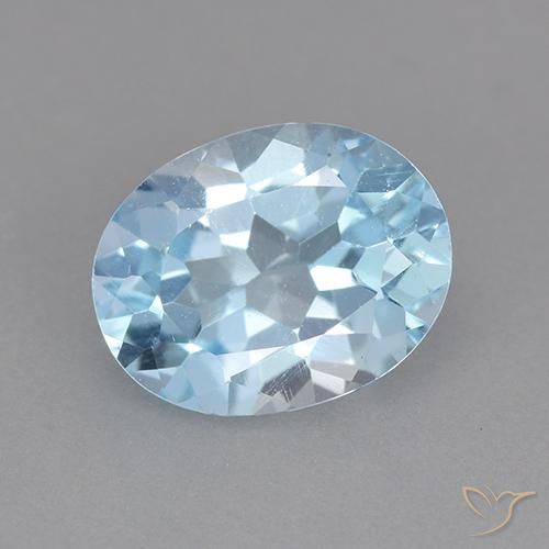2.20ct 자연스러운 하늘색 황옥, 타원형, VVS-VS