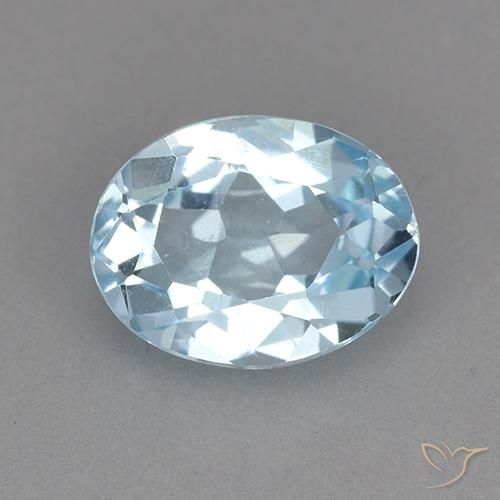 2.25ct 자연스러운 하늘색 황옥, 타원형, VVS-VS