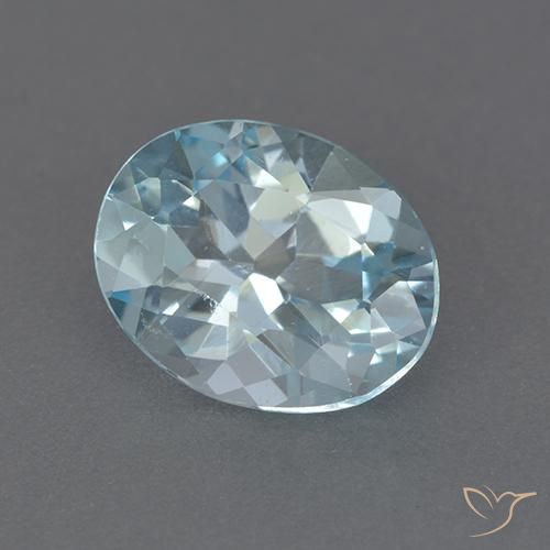 2.22ct 자연스러운 하늘색 황옥, 타원형, VVS-VS