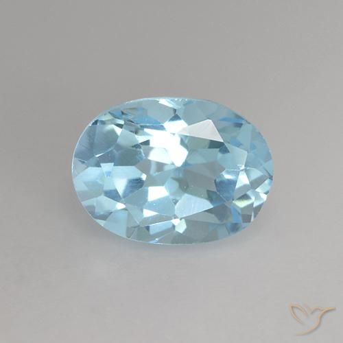 1.19ct 자연스러운 하늘색 황옥, 타원형, VVS-VS