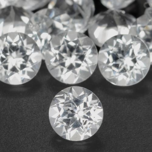 0.32캐럿 천연 하얀색 황옥, 둥근, VS