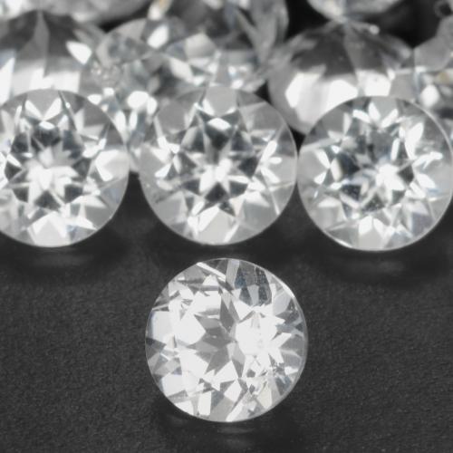 0.32캐럿 천연 하얀색 황옥, 둥근, VS