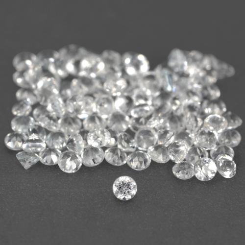 1.03캐럿 천연 화이트 토파즈 보석, 라운드 컷, 1.21 mm, VS