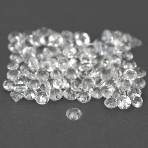 1.03캐럿 천연 화이트 토파즈 보석, 라운드 컷, 1.21 mm, VS