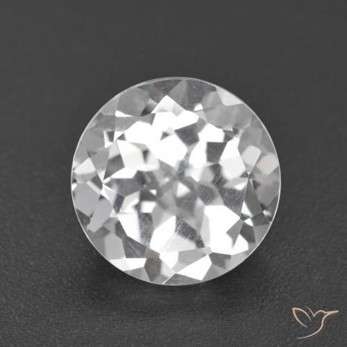 4.47ct 자연스러운 하얀색 황옥, 둥근, VVS-VS