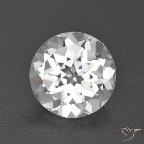 3.92ct 자연스러운 하얀색 황옥, 둥근, VVS