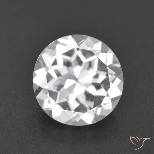 3.62ct 자연스러운 하얀색 황옥, 둥근, VVS-VS