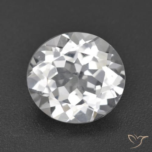 3.52ct 자연스러운 하얀색 황옥, 둥근, VVS-VS