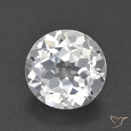 3.65ct 자연스러운 하얀색 황옥, 둥근, VVS-VS