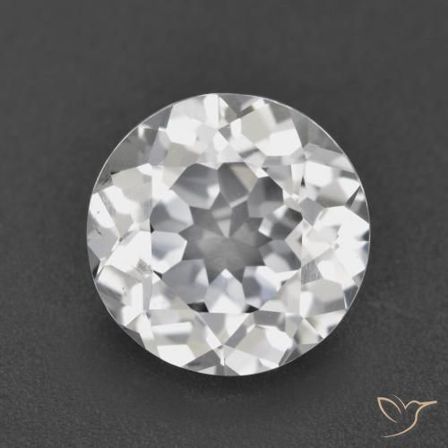 3.68ct 자연스러운 하얀색 황옥, 둥근, VVS-VS