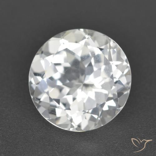 4.29ct 자연스러운 클리어 화이트 황옥, 둥근, VVS