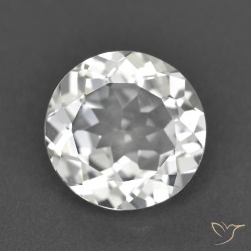 3.62ct 자연스러운 클리어 화이트 황옥, 둥근, VVS