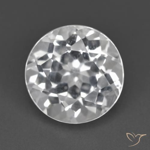 4.06ct 자연스러운 클리어 화이트 황옥, 둥근, VVS