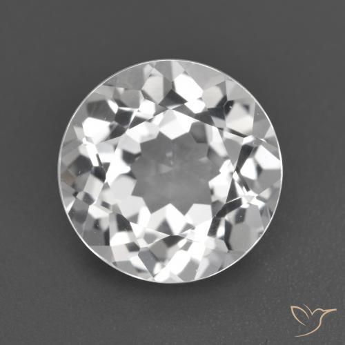 3.80ct 자연스러운 클리어 화이트 황옥, 둥근, VVS