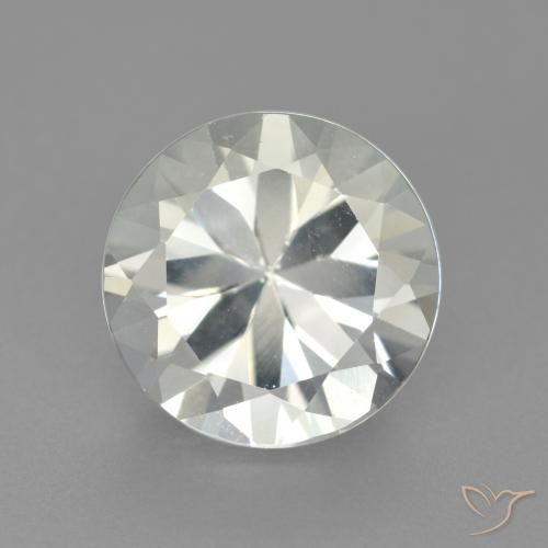 4.05ct 자연스러운 하얀색 황옥, 둥근, VS