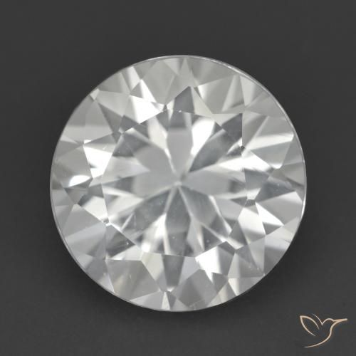4.28캐럿 천연 화이트 토파즈, 라운드 컷, 10.01 mm, VVS-VS