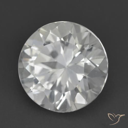4.28캐럿 천연 화이트 토파즈, 라운드 컷, 10.01 mm, VVS-VS