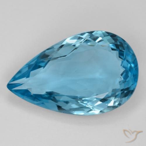 16.70ct 자연스러운 스위스 블루 황옥, 배 모양, VVS-VS