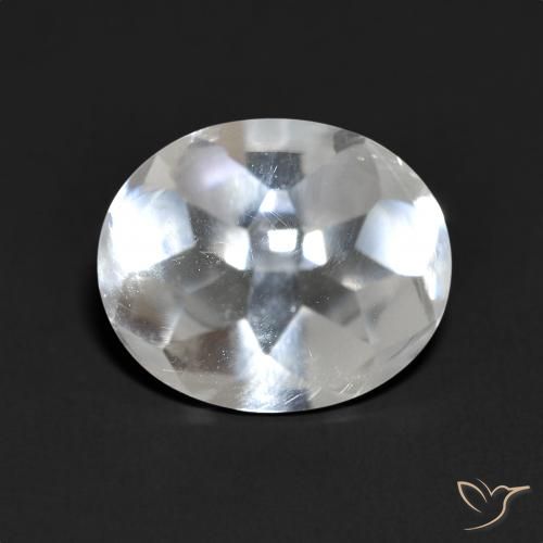 5.49ct 자연스러운 클리어 화이트 황옥, 타원형, 투명한