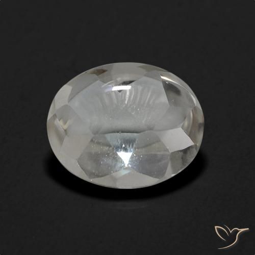 3.36ct 자연스러운 하얀색 황옥, 타원형, 투명한