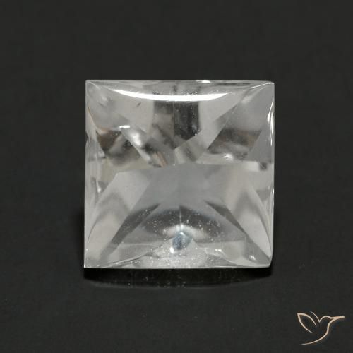 2.32ct 자연스러운 클리어 화이트 황옥, 정사각형, 투명한