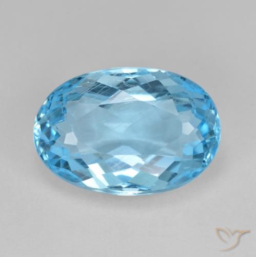 11.58ct 자연스러운 스위스 블루 황옥, 타원형, VS