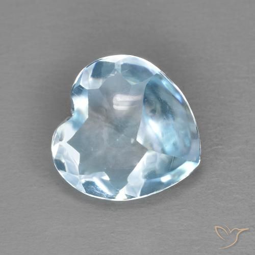 2.19ct 자연스러운 하늘색 황옥, 마음, 투명한