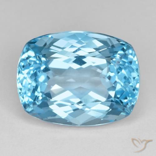 25.71ct 자연스러운 하늘색 황옥, 방석, VVS-VS