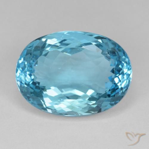 16.59ct 자연스러운 스위스 블루 황옥, 타원형, VVS-VS