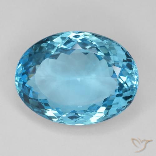 26.21ct 자연스러운 스위스 블루 황옥, 타원형, VVS-VS