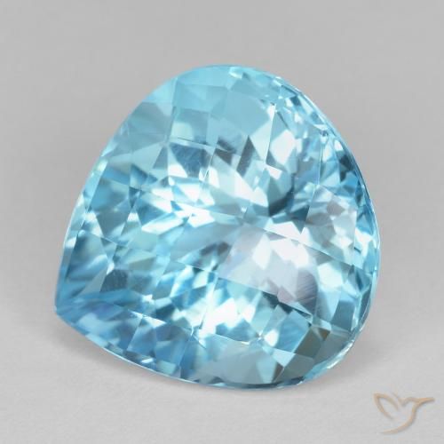18.11ct 자연스러운 스위스 블루 황옥, 배 모양, VVS-VS